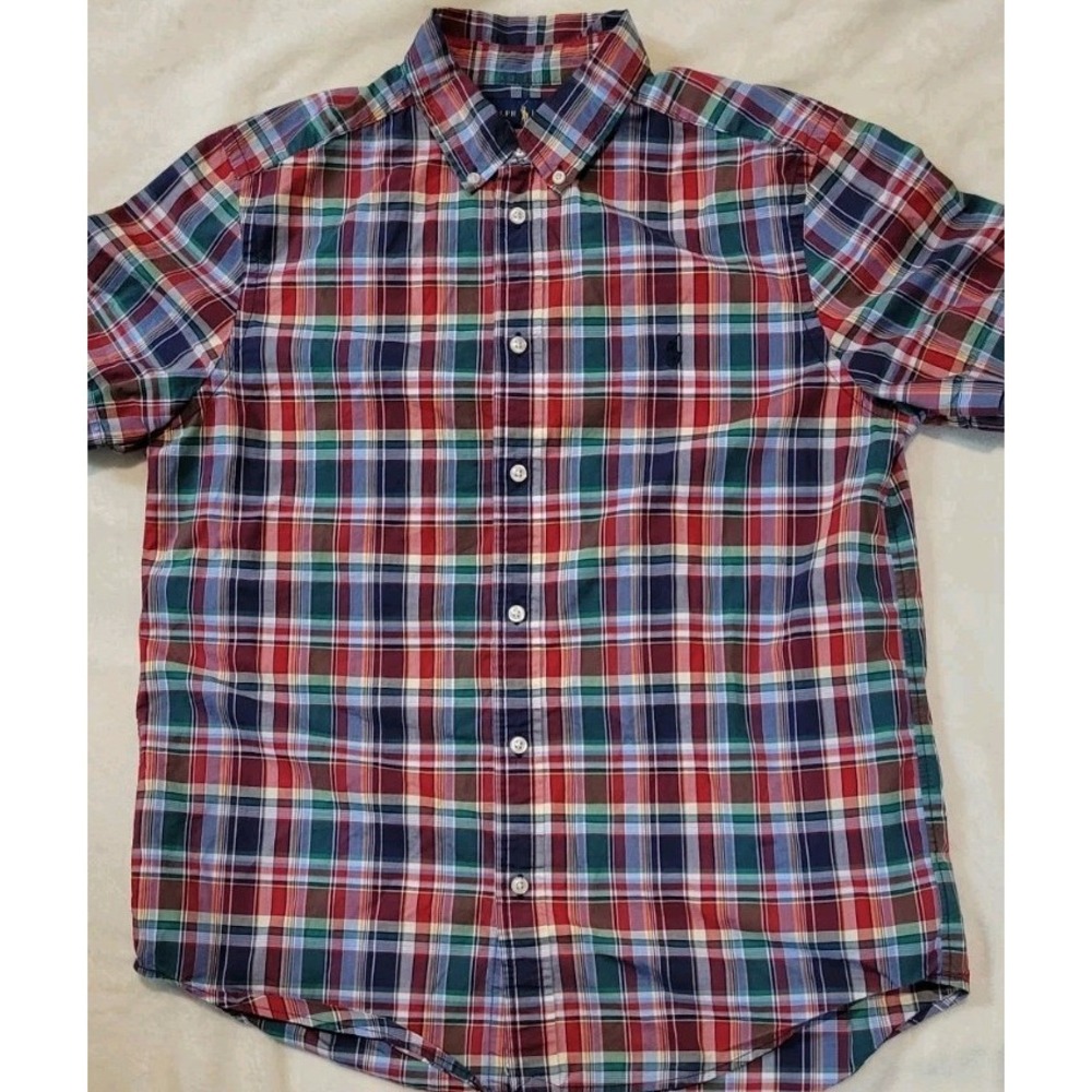 RALPH LAUREN YOUTH BOYS MULTICOLOR SHORT SLEEVE BUTTONDOWN SIZE XL (18-20) - Picture 3 of 6